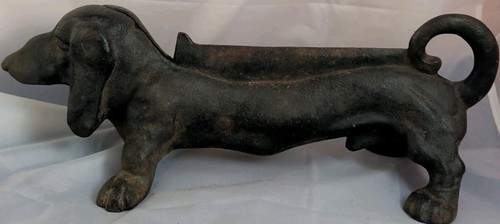Vtg cast iron dachshund dog - vtg,
